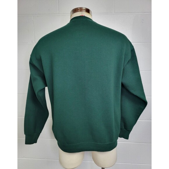 Vintage Fruit of the Loom Green Embroidered Santa Claus Christmas Sweatshirt‎ XL - Picture 5 of 9